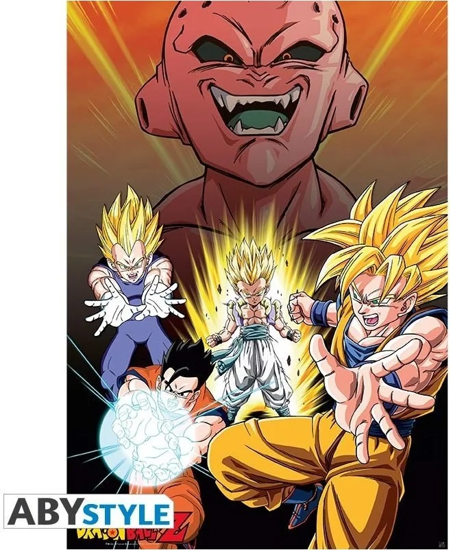 Dragon Ball Z - Affiche Majin Buu vs Super Saiyans  - Goodies DBZ