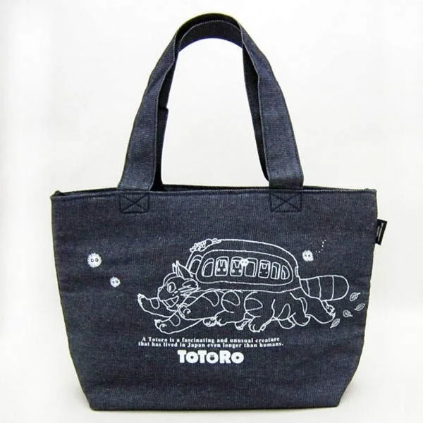 Sac Cabas style Jeans Chat Bus  -  TOTORO - GHIBLI