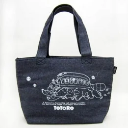 Sac Cabas style Jeans Chat Bus  -  TOTORO - GHIBLI
