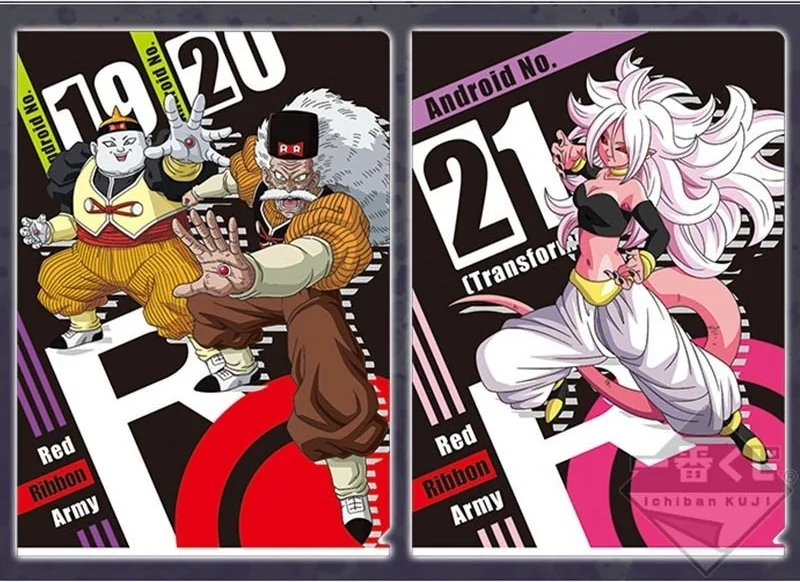Set 2 Portes Document Android 19 & 20 & Android 21  -  DRAGON BALL Z