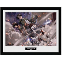ATTACK ON TITAN - Poster encadré Eren et Levi  - L'ATTAQUE DES TITANS