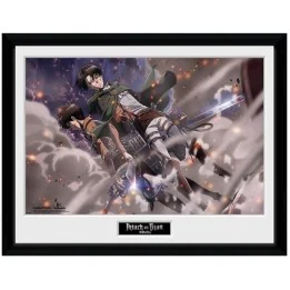 ATTACK ON TITAN - Poster encadré Eren et Levi  - L'ATTAQUE DES TITANS