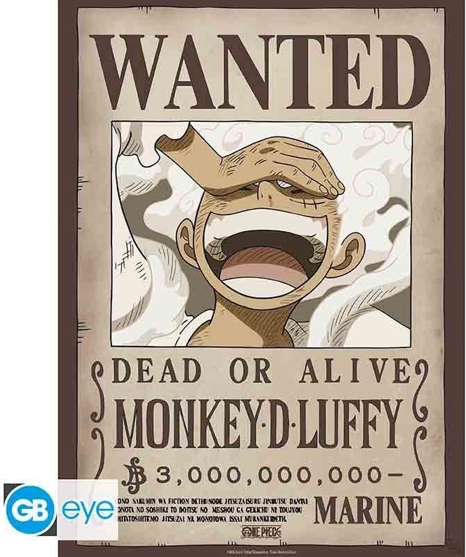 One Piece - Affiche Wanted Luffy Gear 5  -  ONE PIECE