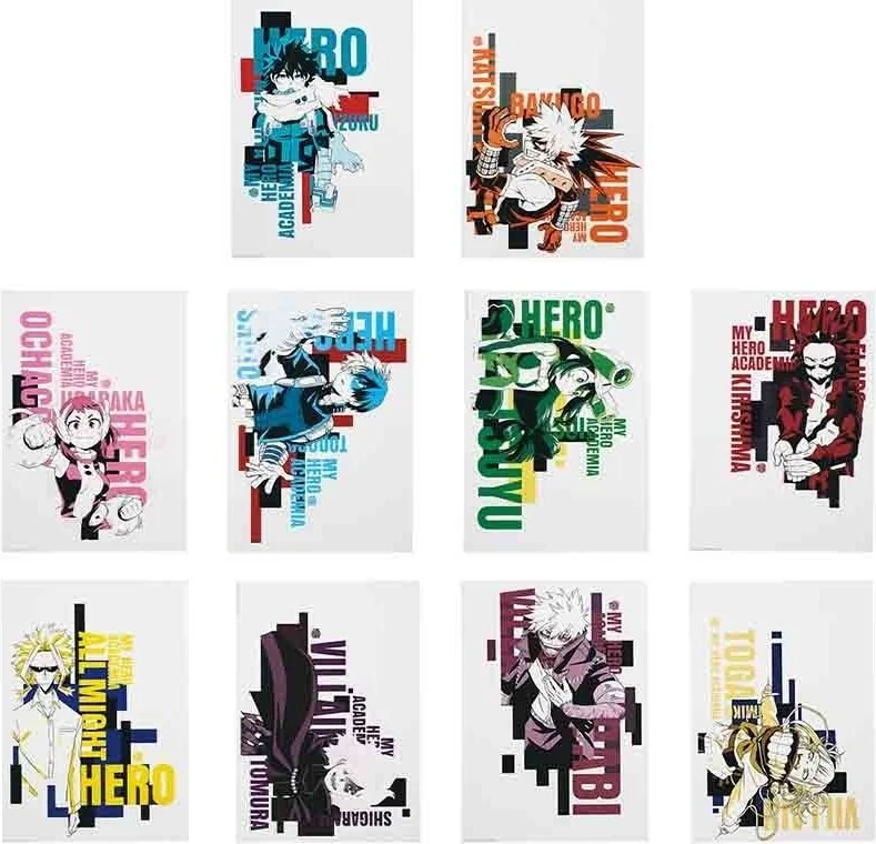 Set 10 Clear Posters My Hero Academia  - My Hero Academia
