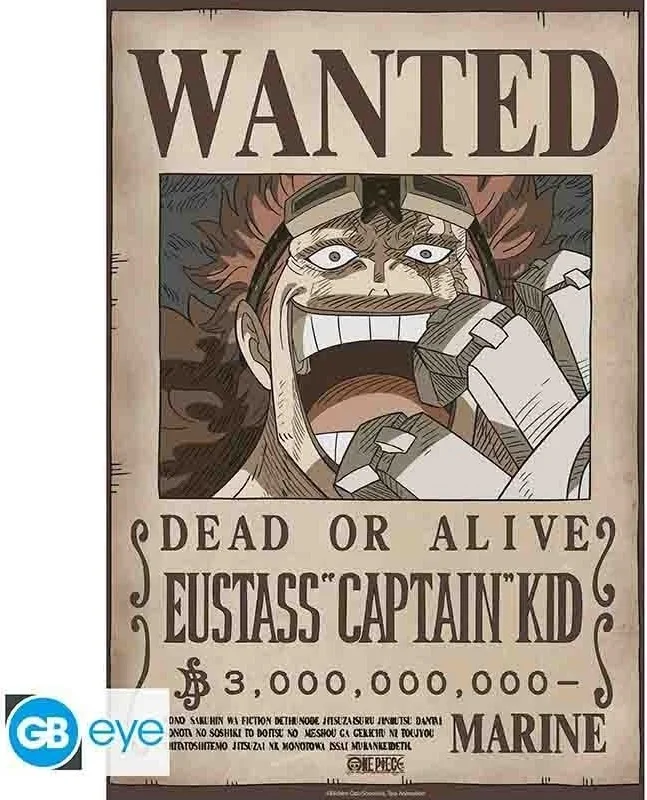 One Piece - Poster Wanted Eustass Kidd  -  ONE PIECE