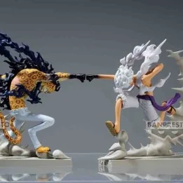 One Piece - Set 2 Figurines Luffy vs Rob Lucci - Senkozekkei  -  ONE PIECE