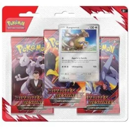 Pokémon - Tripack 3 Boosters - EV10 Rivalités Destinée Kangourex  - Cartes à collectionner