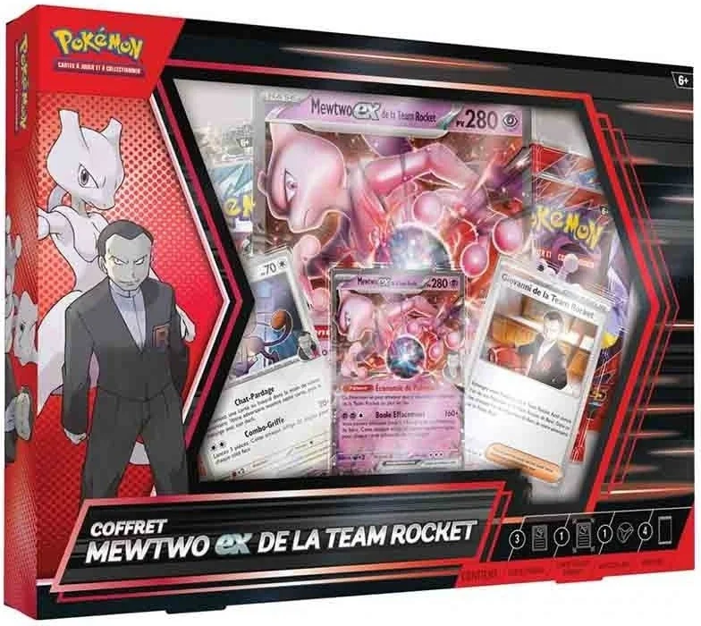 Pokémon - Coffret Mewtwo EX de la Team Rocket 4 Boosters  - Cartes à collectionner