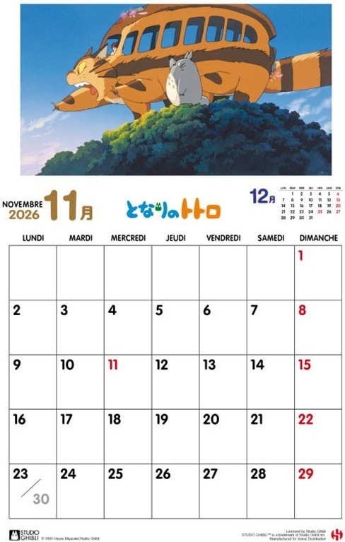 Mon voisin Totoro - Calendrier 2026  -  TOTORO - GHIBLI