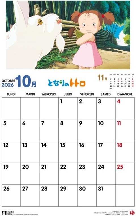 Mon voisin Totoro - Calendrier 2026  -  TOTORO - GHIBLI