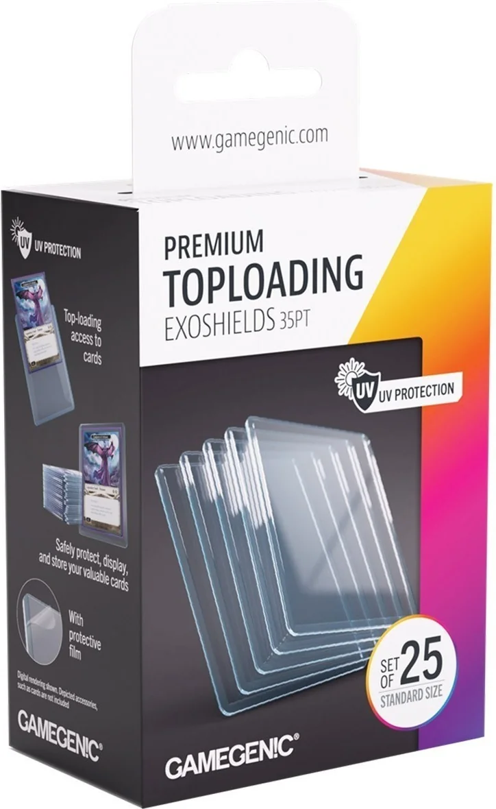 Toploader Exoshields 35 pt Transparent pack de 25 - Taille Standard  - Cartes à collectionner