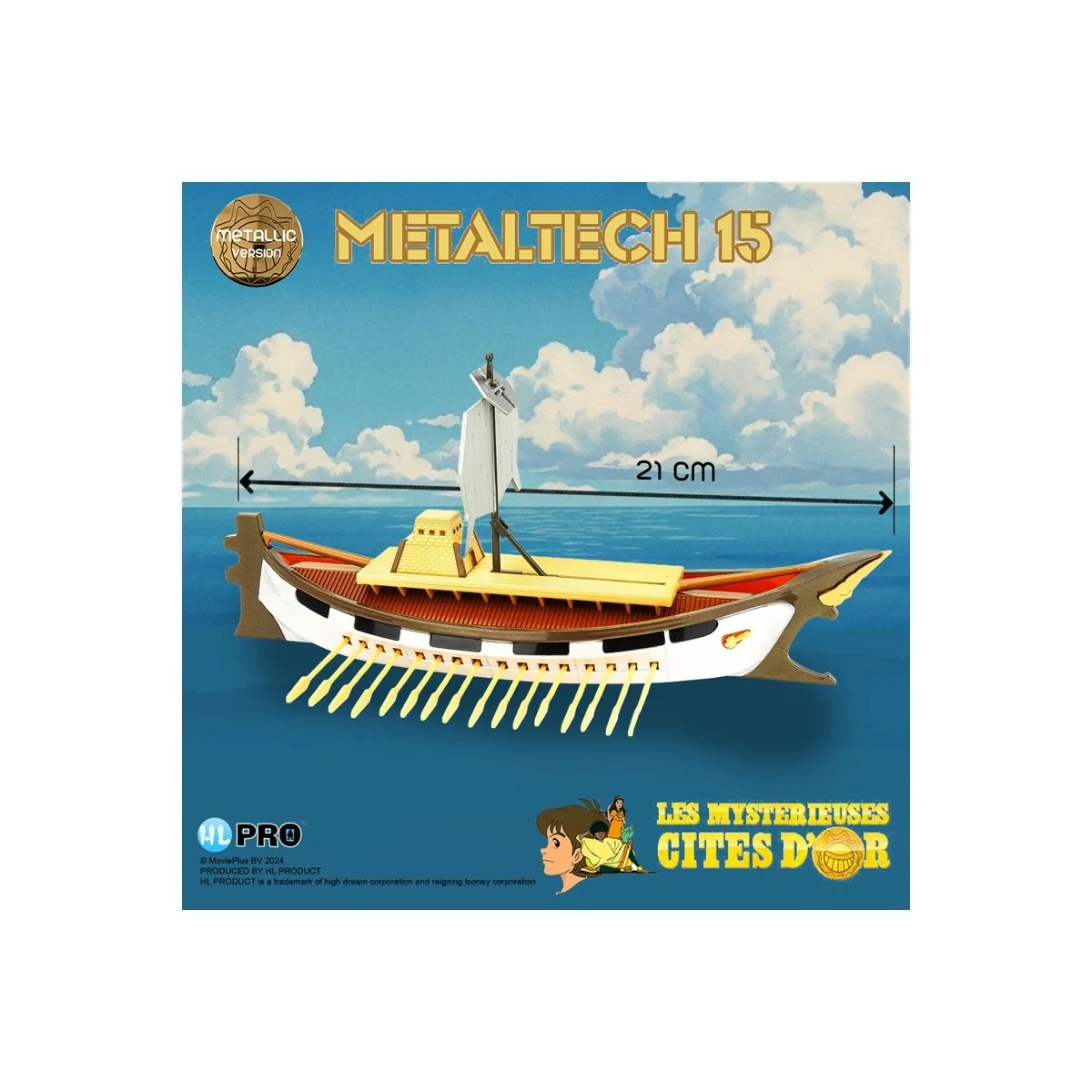 Figurine Solaris Métallique — Les Mystérieuses Cités d'Or | Metaltech 15 (Boîte FR)