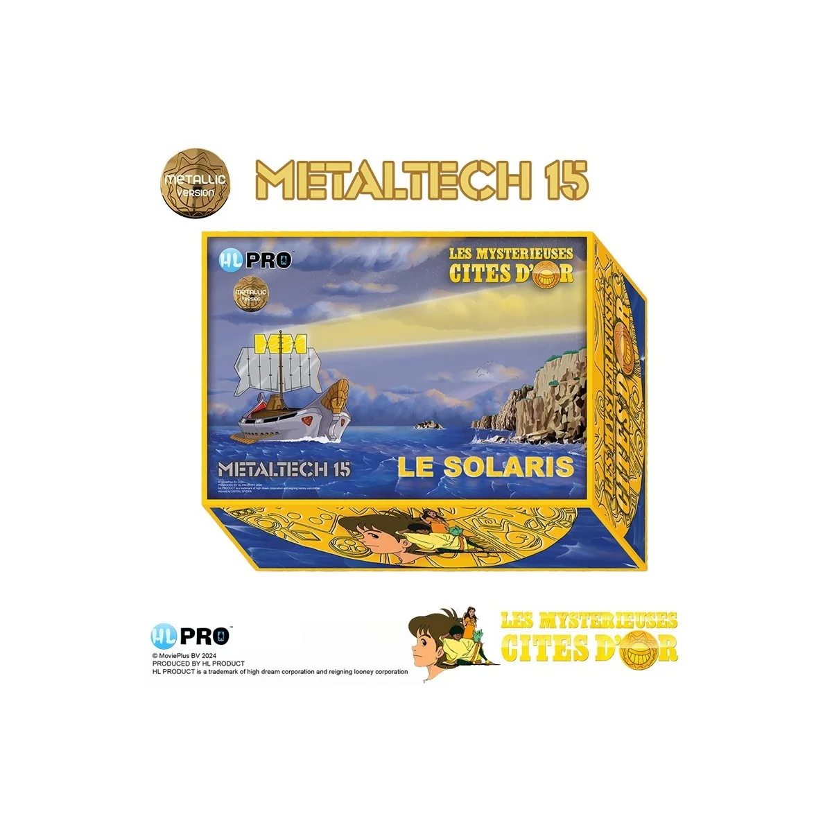 Figurine Solaris Métallique — Les Mystérieuses Cités d'Or | Metaltech 15 (Boîte FR)