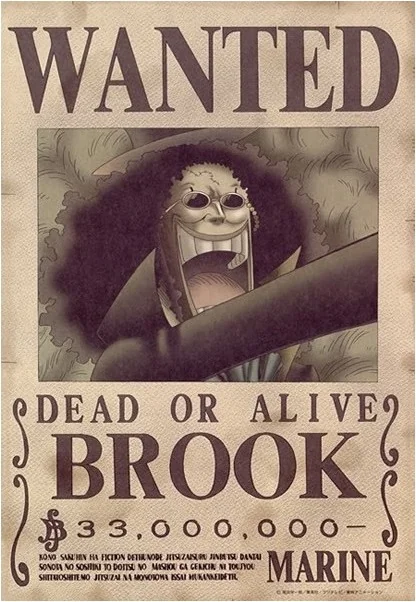 One piece - Affiche Wanted de Brook  - Posters & Affiches
